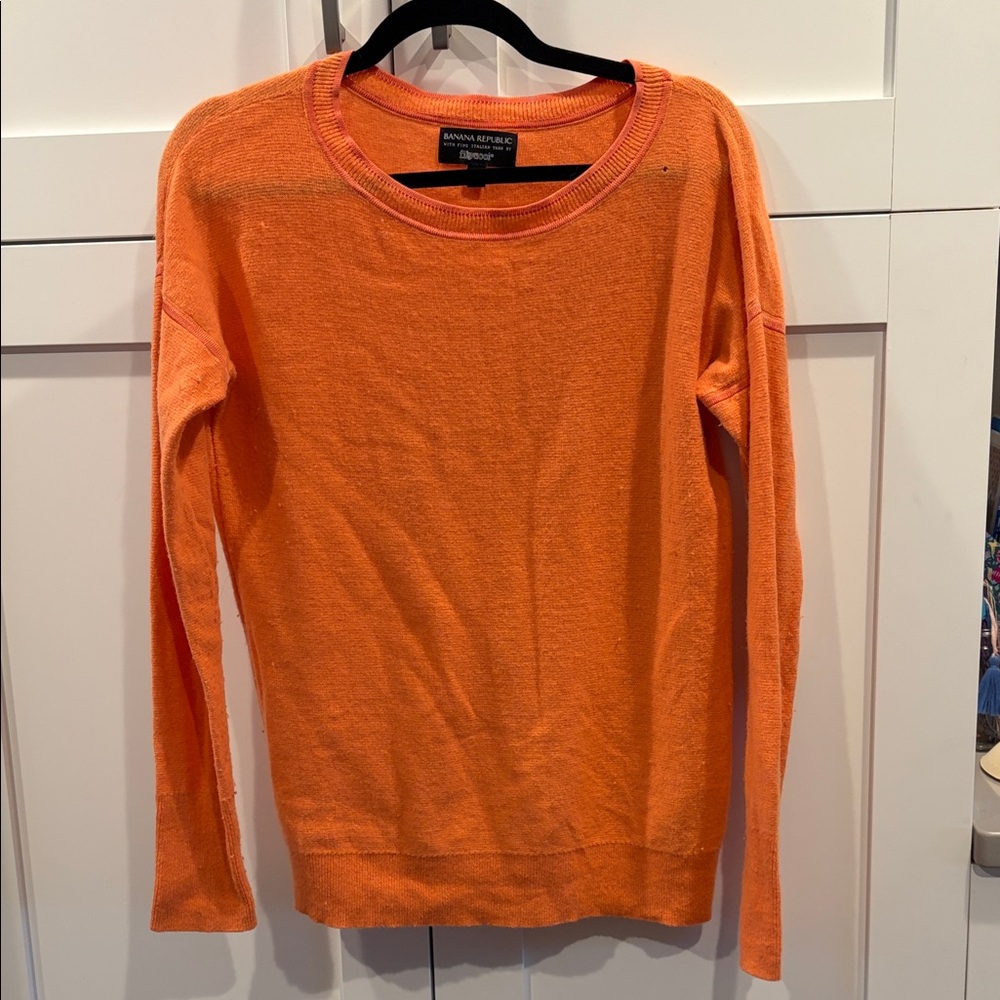 Banana Republic Vibrant Orange Knit Top